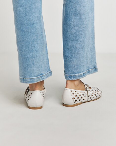 Anthology Valerian Leather Woven Mary Jane Ballerinas Standard D Fit | JD Williams (UK)