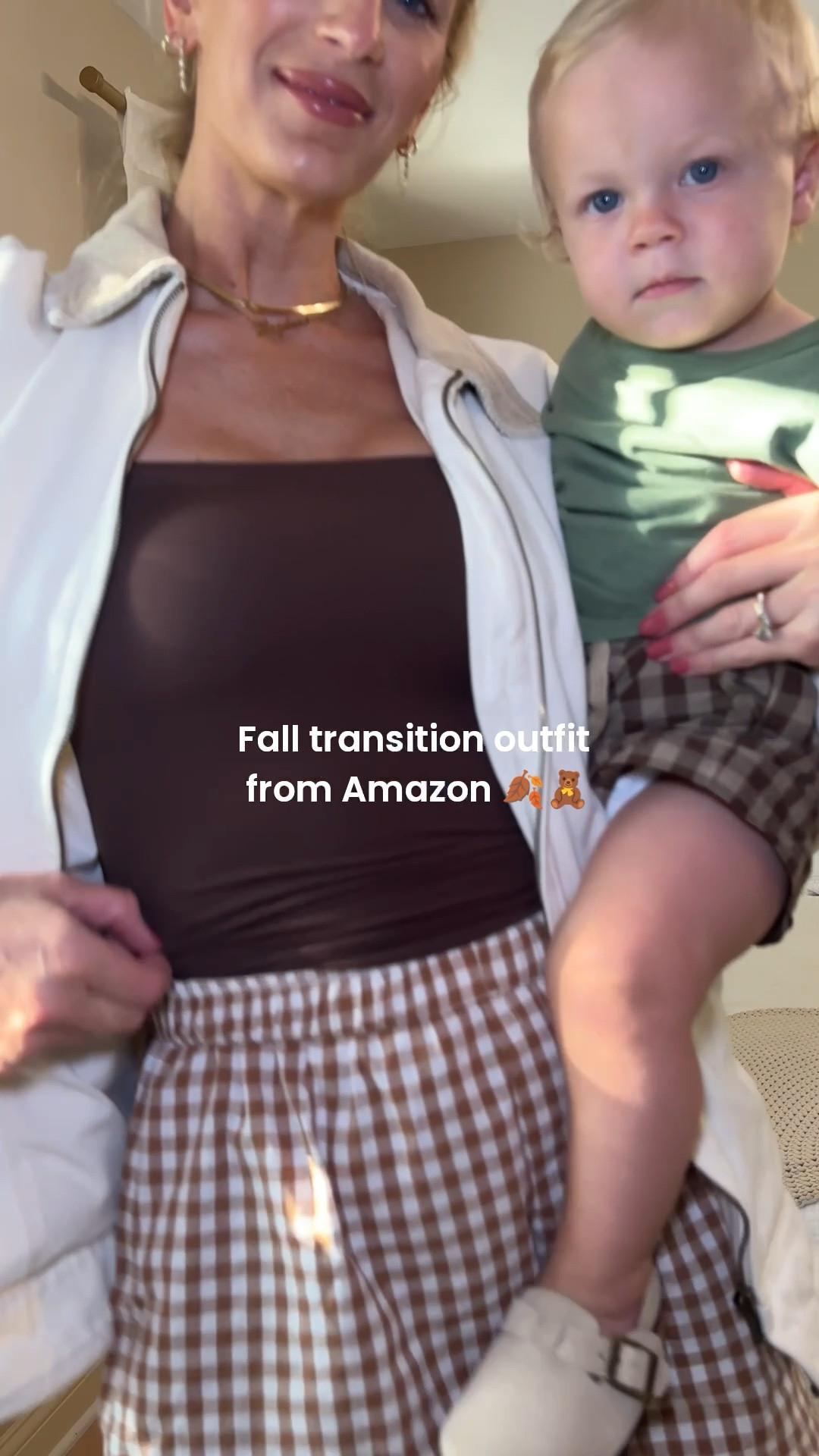 Fall outfit transition mom and baby boy
- my entire outfit is amazon size medium in shorts
- Hayden’s top baby gap 

#LTKTall #LTKKids #LTKBaby