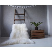 Regular Sheepskin 48 ""x 28"" White Fur Rug Throw Genuine Leather Sheep Skin Decorative Carpet Natur | Etsy (US)