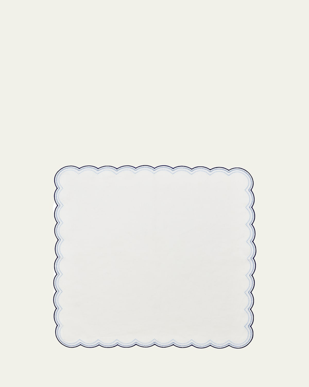 Lune Embroidered Scalloped-Edge Napkin, Blue | Bergdorf Goodman