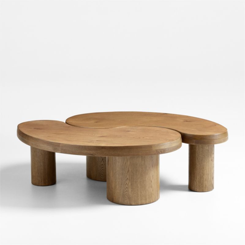 Augie Brown Oak Wood Nesting Coffee Tables by Jake Arnold + Reviews | Crate & Barrel | Crate & Barrel