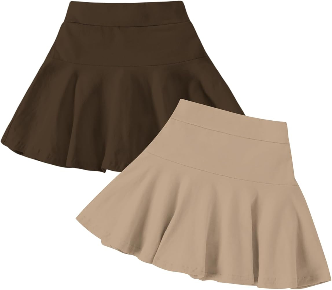 Neutocd Toddler Little Girls Skirts Skorts Elastic Flared Plain Pleated Tennis Skater Skirts for ... | Amazon (US)