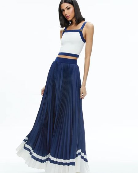 Blue skirt to twirl into spring! This would also be cute for 4th of July 