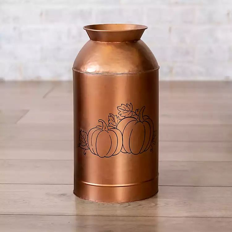 Copper Galvanized Pumpkin Bucket | Kirkland's Home