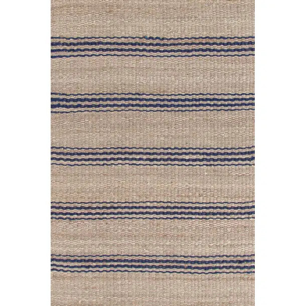 Jute Ticking Flatweave Jute/Sisal Striped Area Rug in Indigo/Beige | Wayfair North America