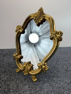 Vintage Large Ornate Brass Vanity Mirror Victorian Baroque Tabletop Mirror 7" | eBay US