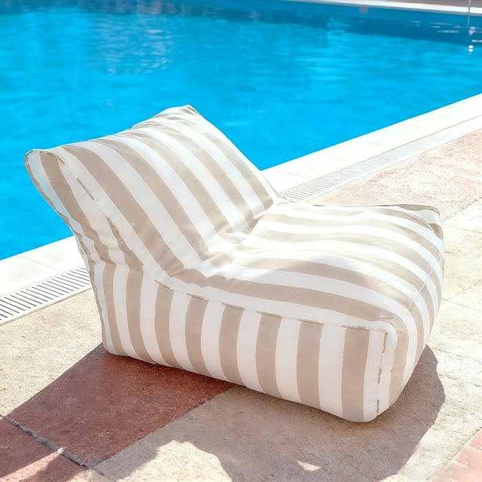 Floating Bean Bag Cover for Pool- Outdoor Waterproof Bean Bag Cover No Filler Stripe Outdoor Beac... | Amazon (US)
