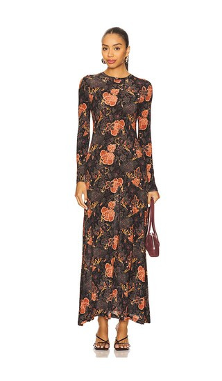 Amari Jersey Long Sleeve Dress in Night Lily | Revolve Clothing (Global)