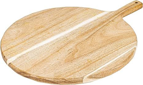HomePro Acacıa Wood Pizza Peel 12 Inch, Round Kıtchen Choppıng Board with Handle, Cheese Paddl... | Amazon (US)