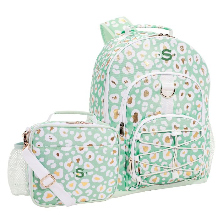 Aqua Gold Metallic Leopard Backpack &amp; Cold Pack Lunch Bundle | Pottery Barn Teen