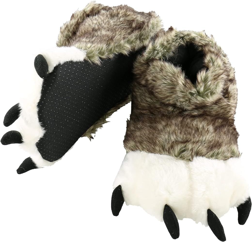 Animal Paw Slippers for Kids and Adults, Fun Costume for Kids, Cozy Furry Slippers | Amazon (US)