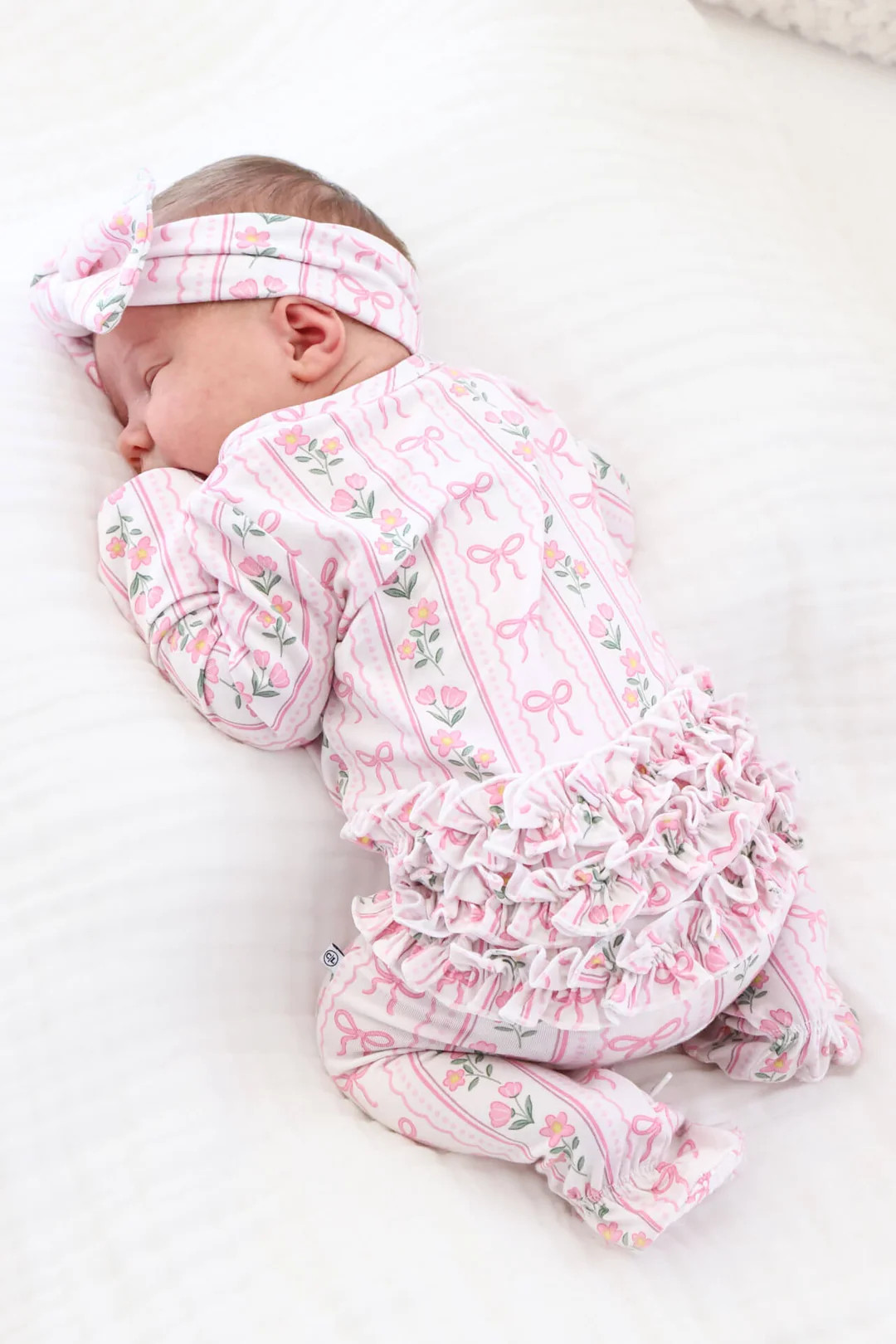 Ruffle Zipper Footie | Coquette Garden | Caden Lane