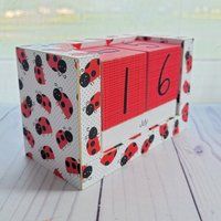 Perpetual Wooden Block Calendar - Lucky Lovely Ladybugs Baby Girl Bedroom Nursery, Desk Calendar, Ha | Etsy (US)