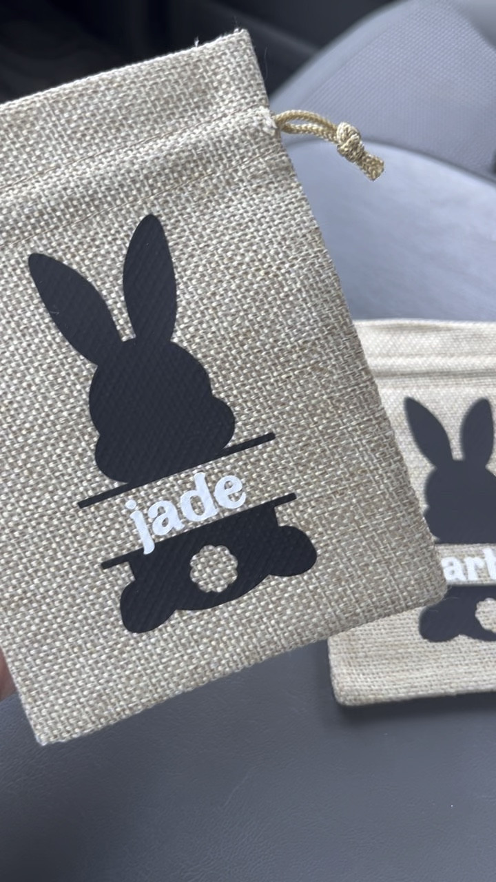 E A S T E R / just got these aaaadorable personalized drawstring bunny bags from my mailbox 👏🏻 I cannot wait to add these to the kids Easter baskets this year. SO cute! Only $4 & free shipping in Canada 🙌🏻

I chose black for the primary color, white for the secondary, & asked for all lowercase because I ♥️ the symmetry ☺️

#LTKSeasonal #LTKfamily #LTKkids