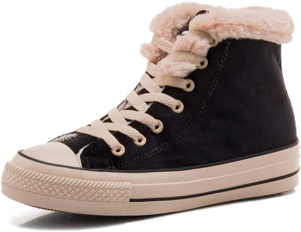Women's Fur Lined Sports Winter Snow Boots Sneakers | Amazon (US)