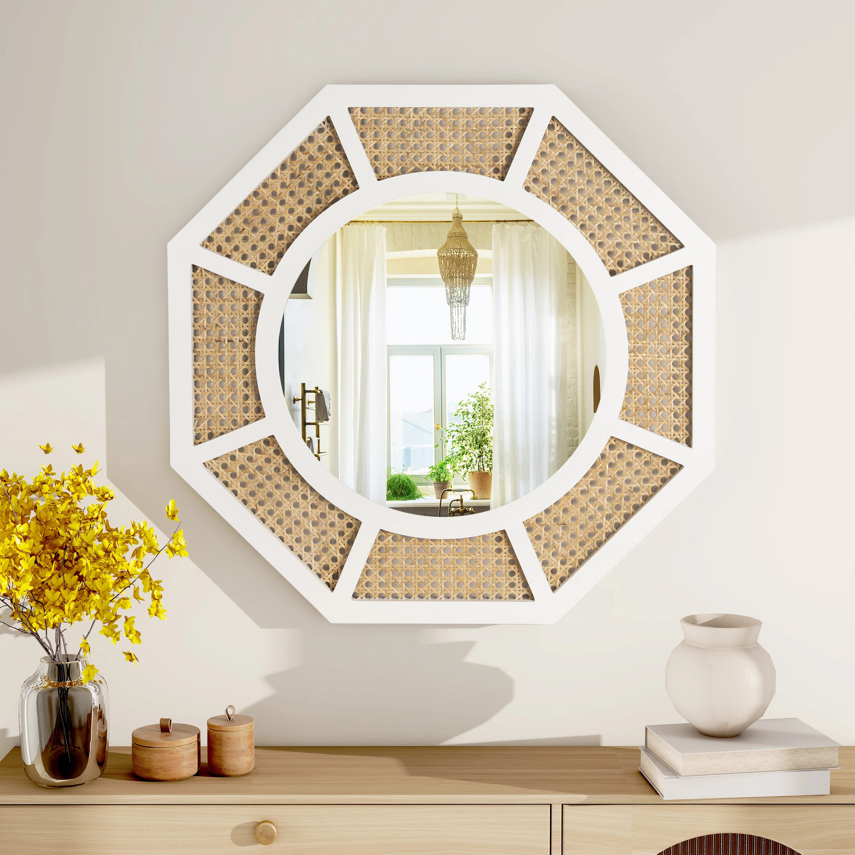 Brandy Rattan Wall Mirror Boho Mirror | Wayfair North America