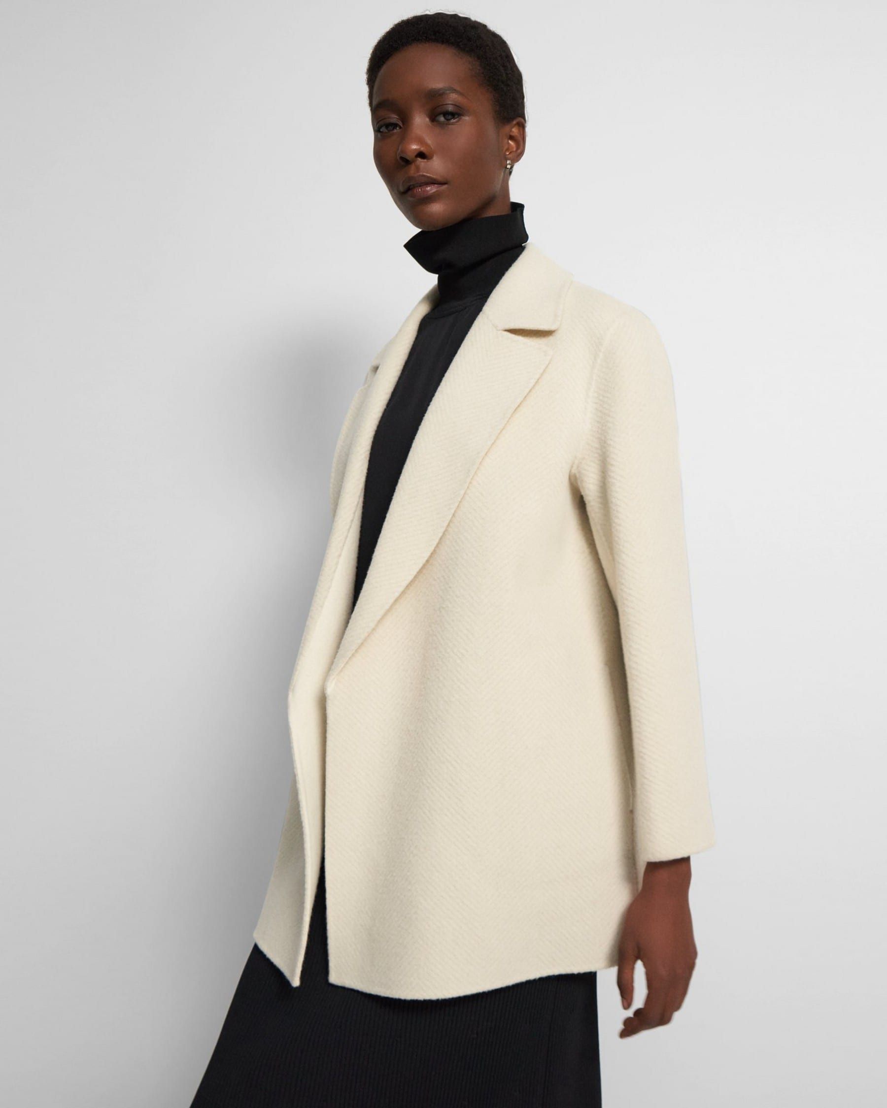 Clairene Jacket in Chevron Double-Face Wool | Theory