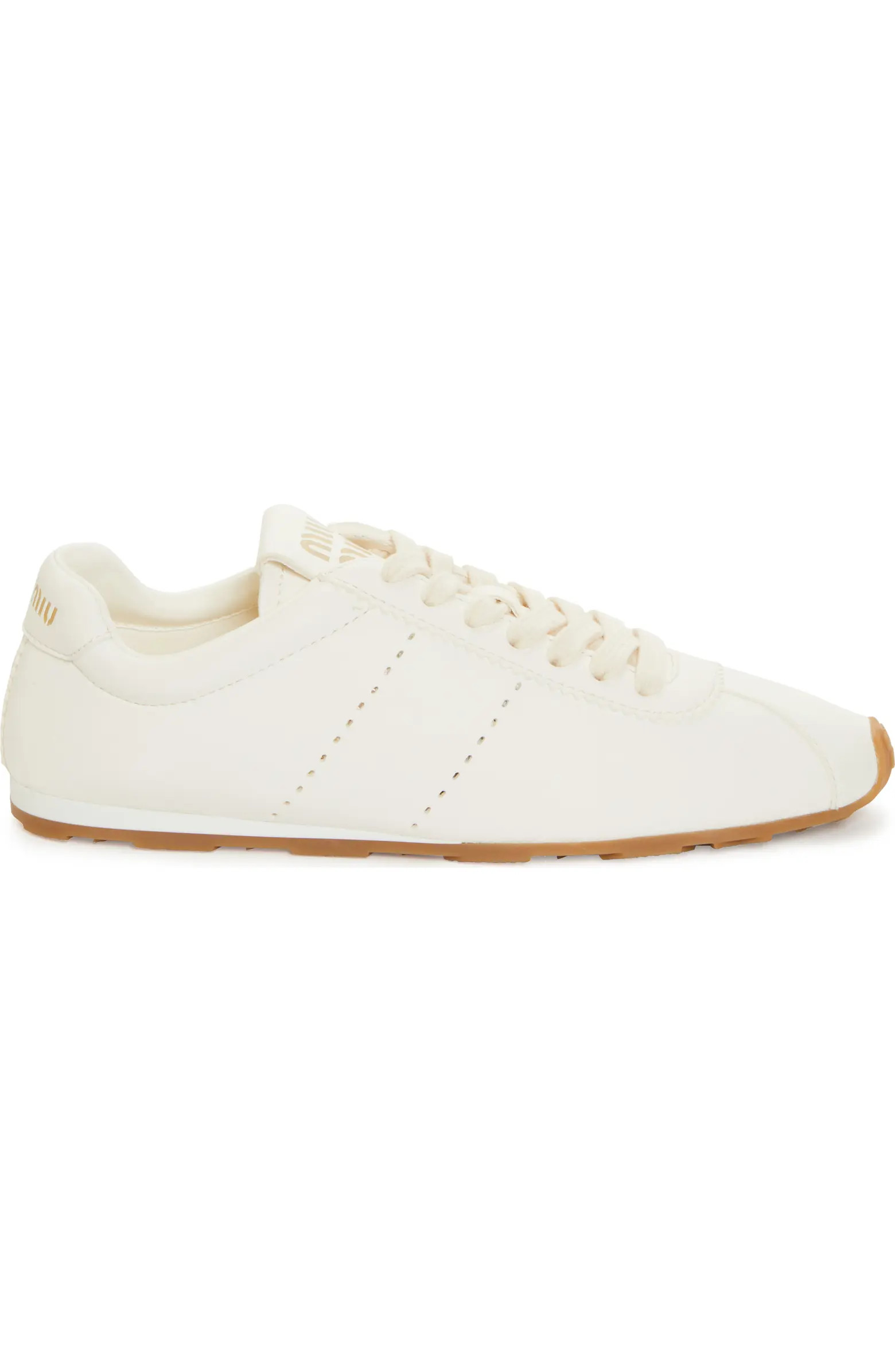 Miu Miu Leather Low Top Sneaker (Women) | Nordstrom | Nordstrom