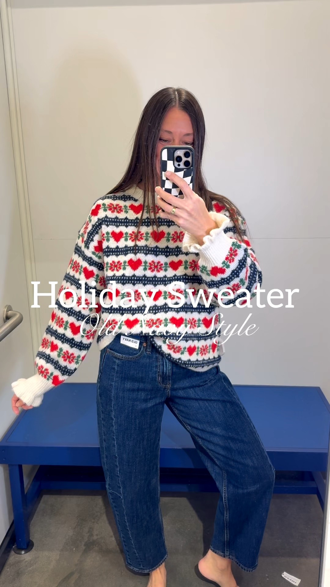 Wanting a cute, comfortable holiday sweater outfit for work, holiday parties🎄, or just a cute outfit for the day! Old Navy has some great choices! 

This Christmas design with the red hearts details sweater, would be a great party top for the holiday gatherings.🎄Dress it up with a skirt or keep it casual with these barrel jeans! 

🚨SIZING ➡️I’m wearing a medium (normally a size small) fits great. Jeans a size 2.

I’m tagging some more of my favorite Target🎯 and Old Navy  finds that I love! 

Weight 130lbs, carry weight in midsection and booty 😅 I am also small chested with broad shoulders. Height 5’5”. 

#LTKHoliday #LTKootd #LTKSaleAlert