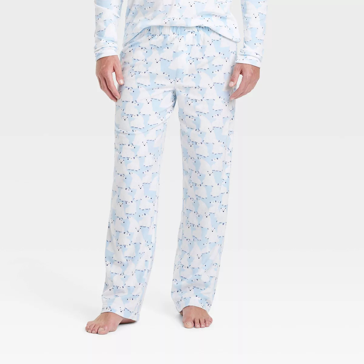 Men's Polar Bear Print Microfleece Holiday Matching Family Pajama Pants - Wondershop™ Blue M | Target