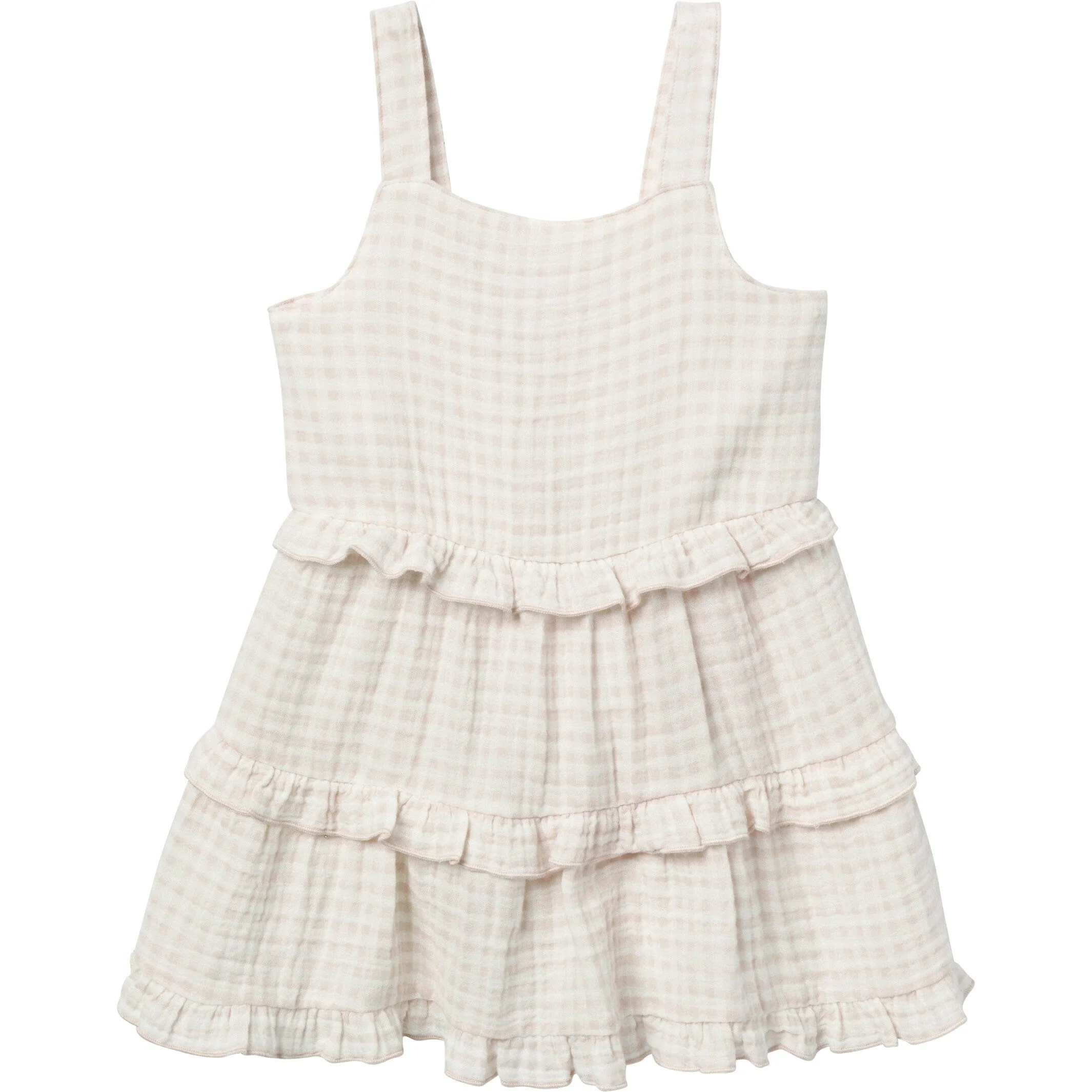 Infant & Toddler Girls Tan Gingham Gauze Dress | Gerber Childrenswear