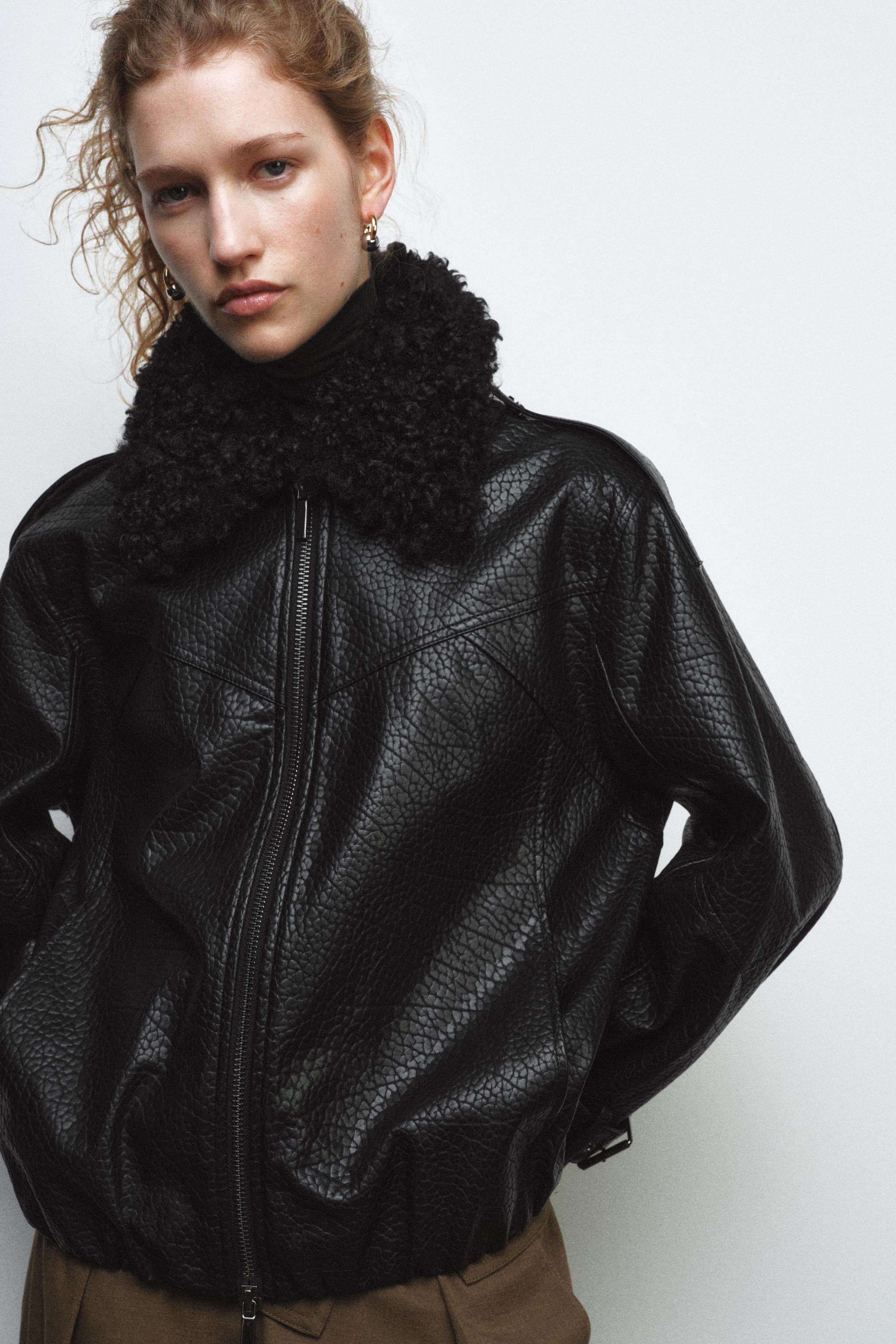 FAUX LEATHER BOMBER JACKET ZW COLLECTION | Zara UK