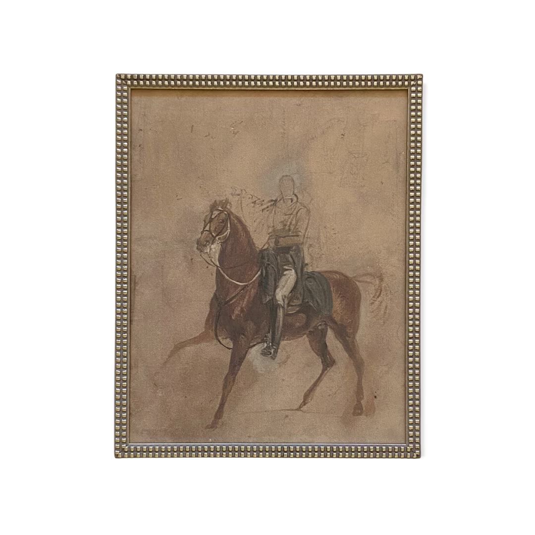 Vintage Framed Canvas Art  // Framed Vintage Print // Vintage Painting // Horse Cowboy Art// Farm... | Etsy (US)