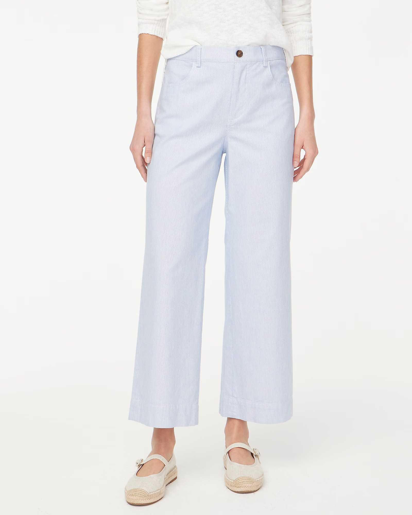 Striped high-rise wide-leg cropped pant | J.Crew Factory