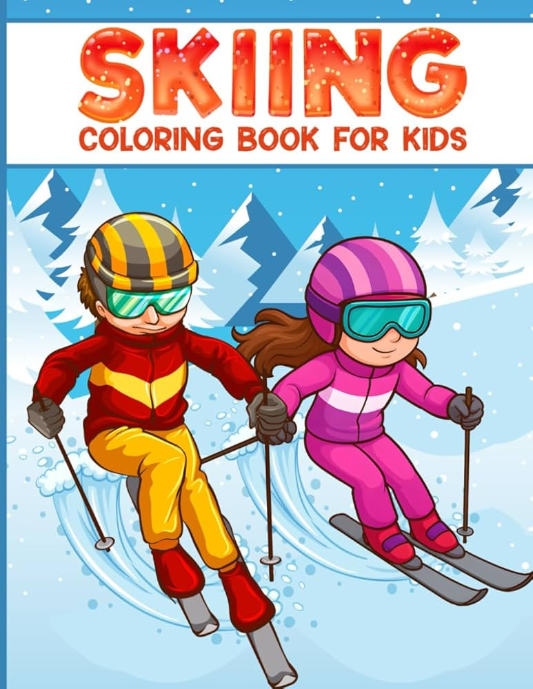 Skiing coloring book for kids: 50 filled coloring images of Cute Animals & Children Doing Winter ... | Amazon (US)