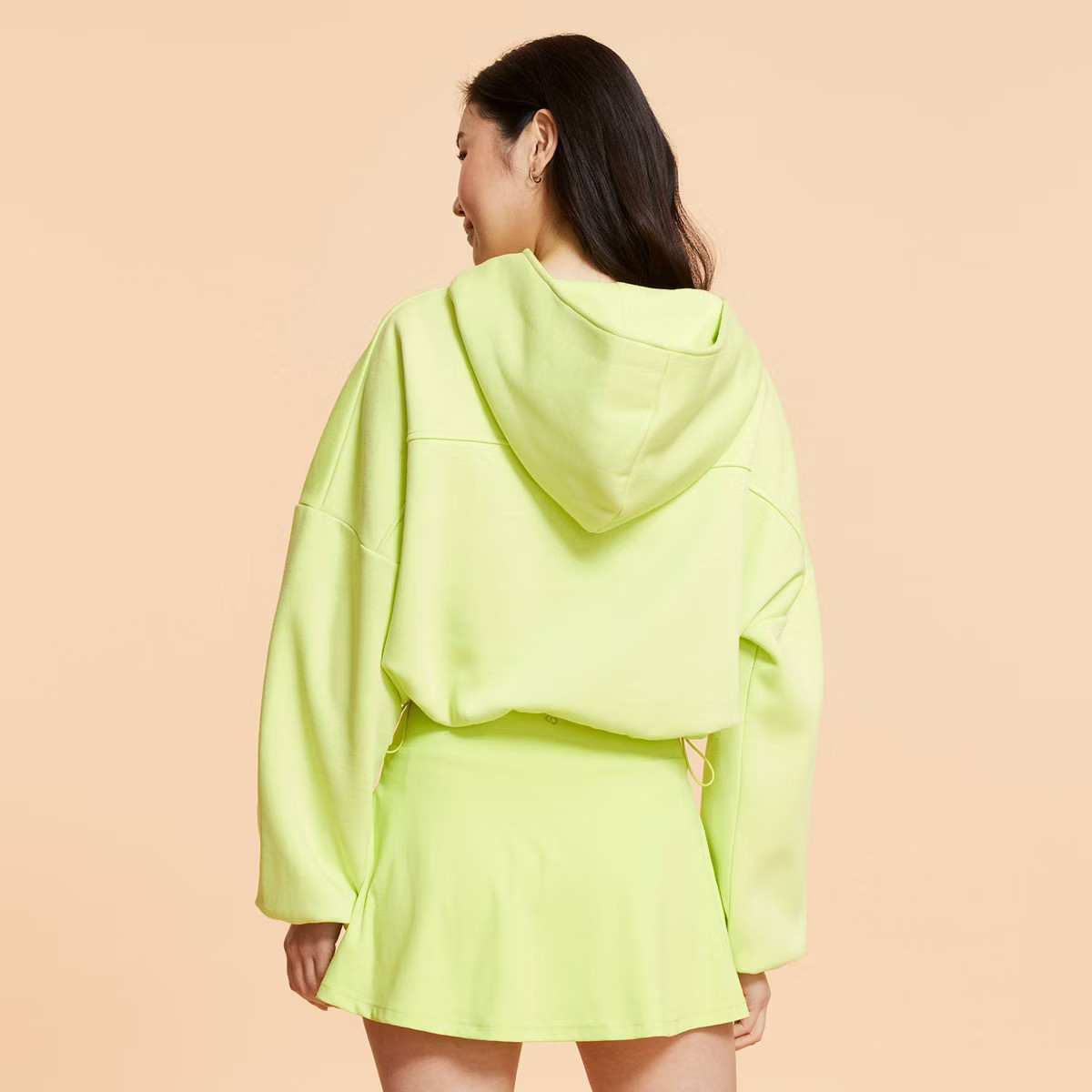 Blogilates Women's Marshmallow Half Zip Hooded Sweatshirt - Lime Green XS | Target
