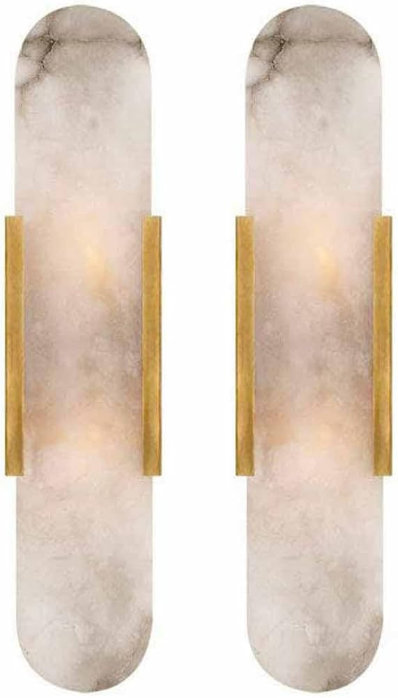 Wall Sconces Set of 2 Marble Wall Lamp Bathroom Vanity Light Fixtures Wall Mount Lamp | Amazon (US)