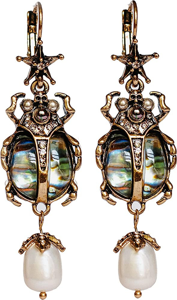 Drop Dangle Earrings For Women - Vintage Jewelry For Women- Unique Beetle Bug Scarab Weird Earrin... | Amazon (US)