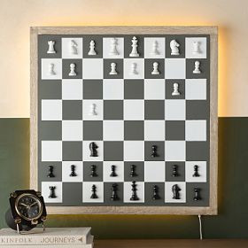 Backlit Wall-Mounted Chess Game (24") | Pottery Barn Teen