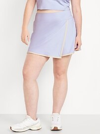 High-Waisted PowerSoft Faux-Wrap Skort | Old Navy (US)