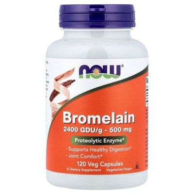NOW Foods Bromelain, 500 mg (2,400 GDU/g), 120 Veg Capsules | Target