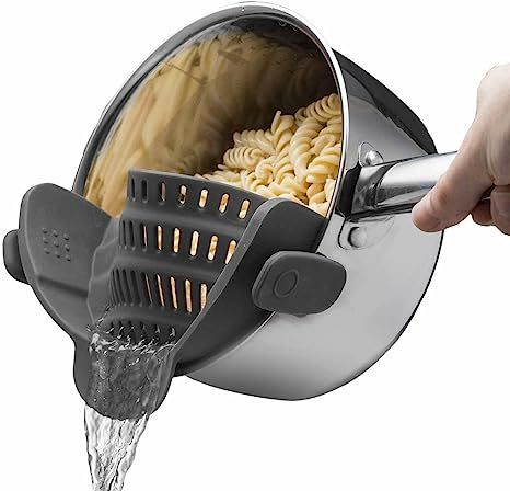 Amazon.com: Kitchen Gizmo Snap N Strain Pot Strainer and Pasta Strainer - Adjustable Silicone Cli... | Amazon (US)