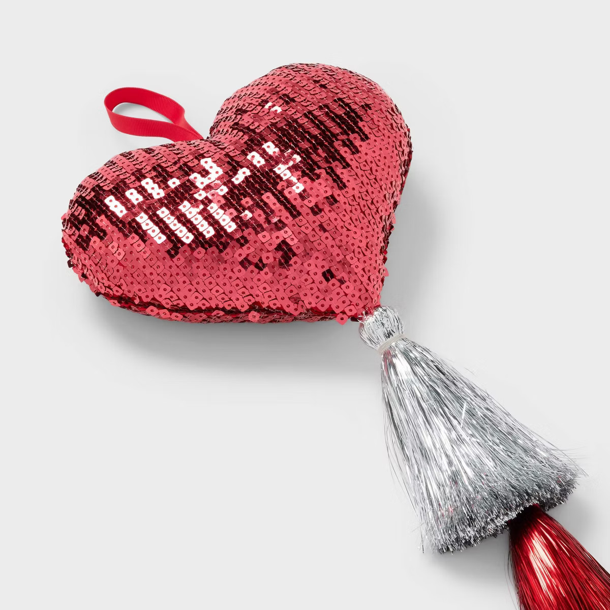 Valentine's Day Hanging Stuffed Heart with Lurex Tassel Decor - Spritz™ | Target