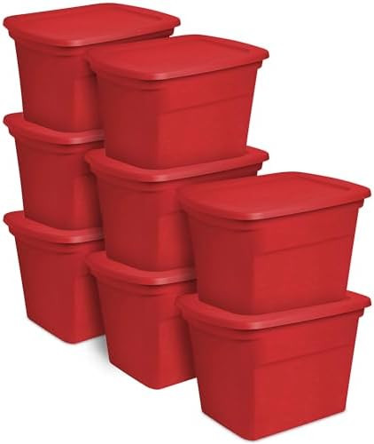 Sterilite 18 Gallon Plastic Stackable Storage Tote Container, Seasonal Home Decor, and Garage Org... | Amazon (US)