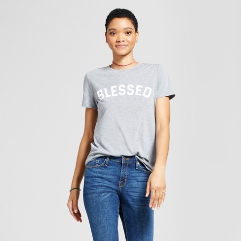 Women's Blessed Graphic T-Shirt Gray - Modern Lux (Juniors') | Target