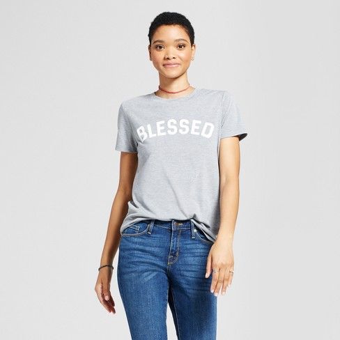 Women's Blessed Graphic T-Shirt Gray - Modern Lux (Juniors') | Target