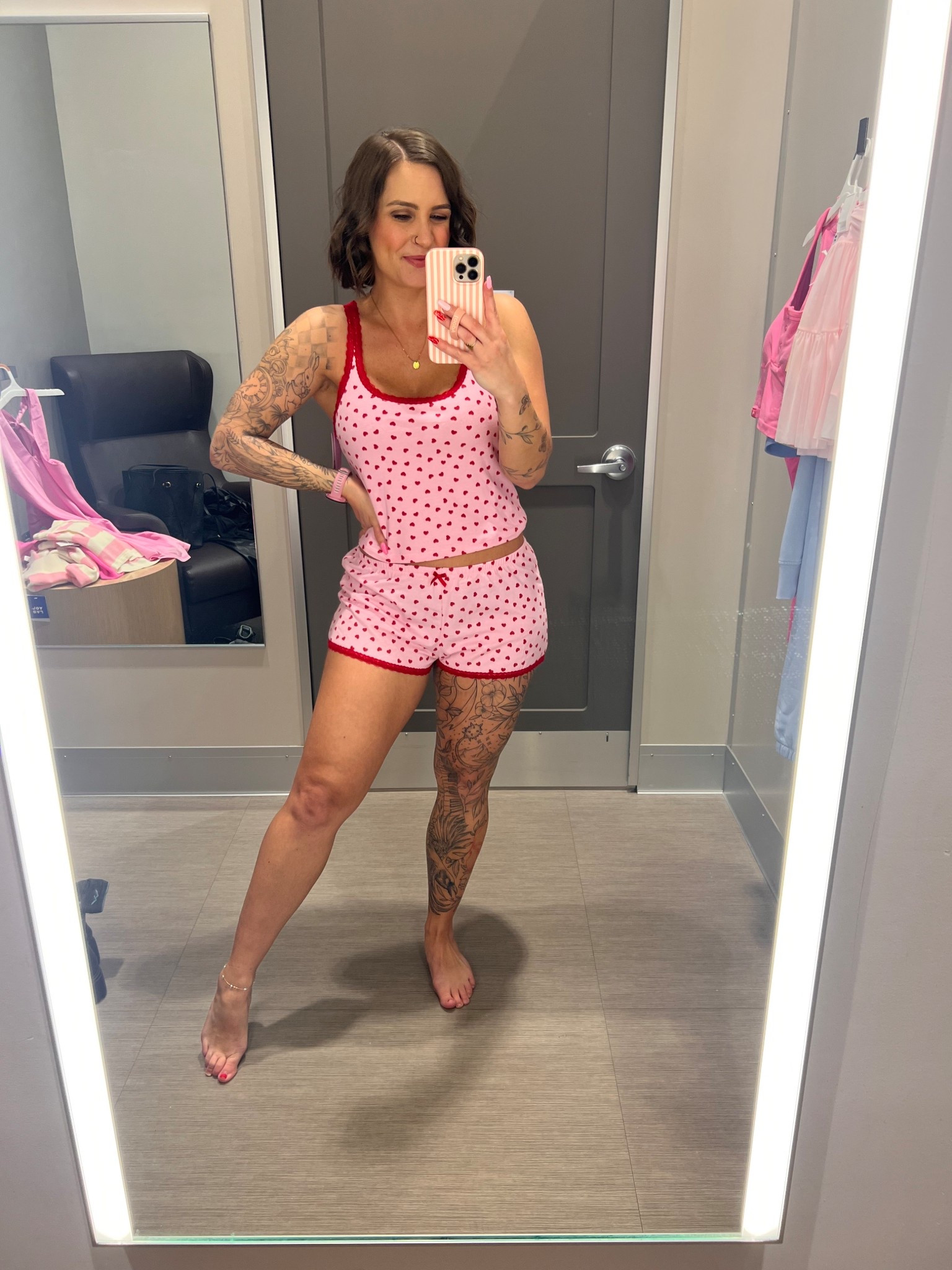 How cute are these pajamas? They also came home with me. I love the little hearts and the lace details. I’m wearing a medium. 

Pajamas, heart pajamas, Valentine’s Day pajamas, lace pajamas, girly pajamas, heart pjs, Alicia Bice, does it come in pink blog #LTKHoliday 

#LTKSeasonal #LTKFindsUnder50 #LTKmorningroutine