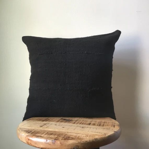 Black Mudcloth Pillow Cover | Etsy | Etsy (US)