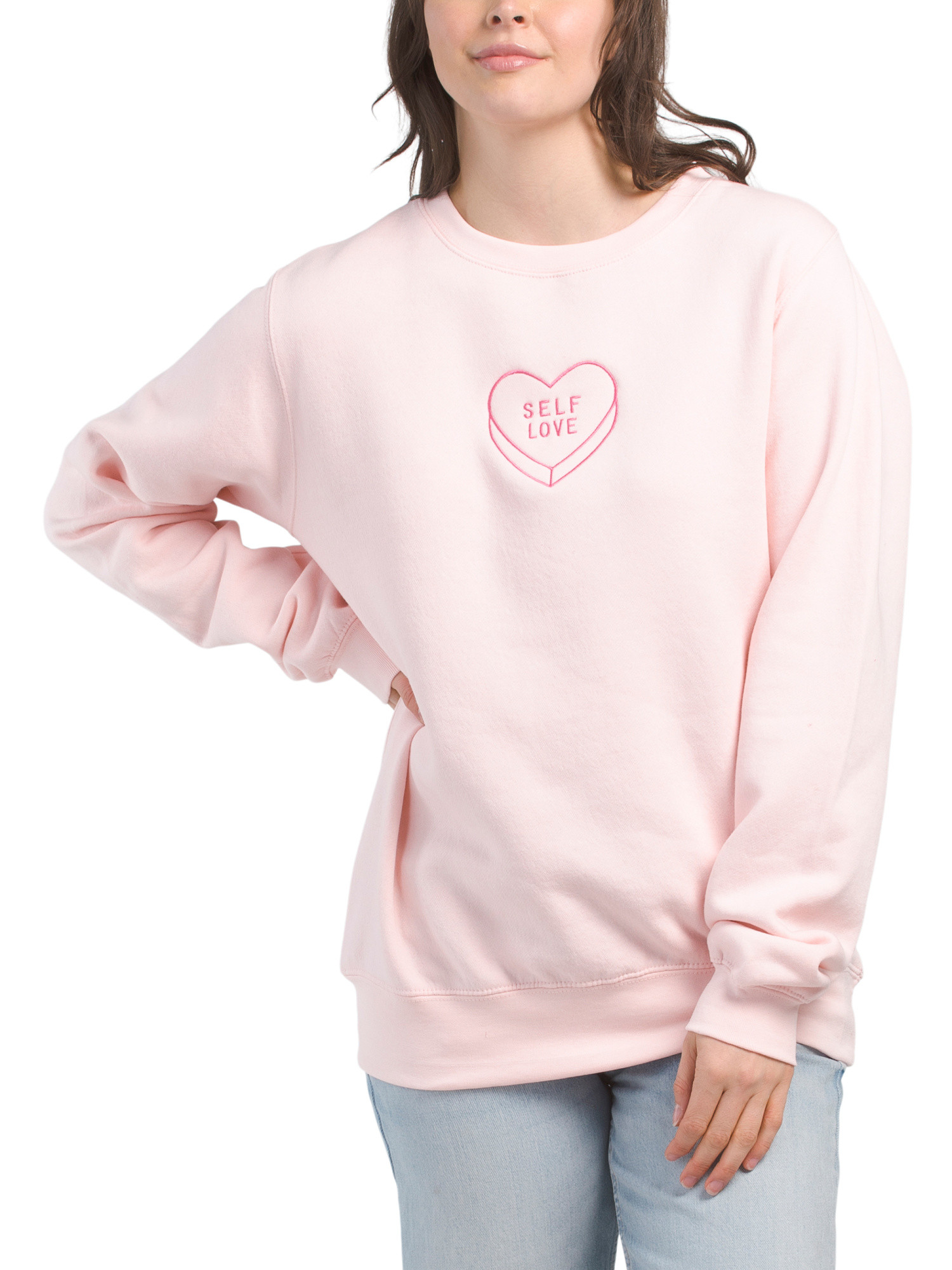 Embroidered Self Love Sweatshirt | Juniors | Marshalls | Marshalls