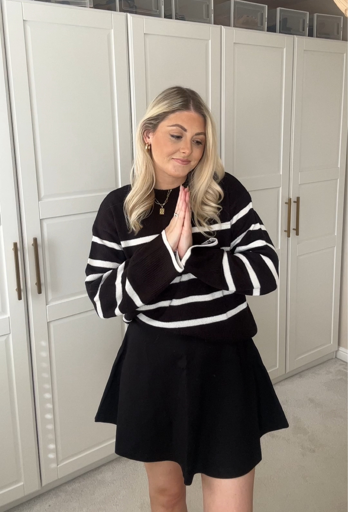 Black a-link skirt, black and white stripped jumper, autumn outfit

#LTKuk #LTKstyletip #LTKautumn