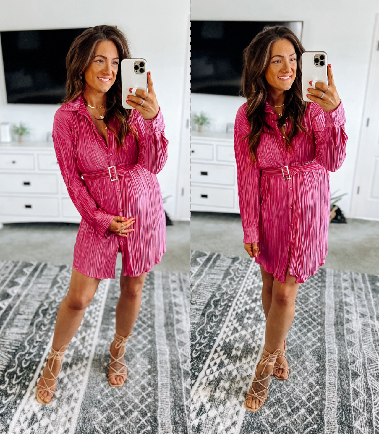  New Amazon dress I’m loving! Comfortable and easy to dress up or down! In my true size and it’s still bump friendly for me at 5’2.5” 

#LTKstyletip #LTKfindsunder50 #LTKbump