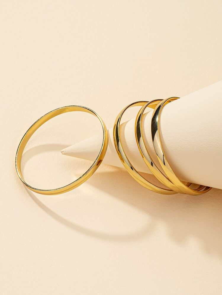 4pcs Simple Metal Bracelet | SHEIN