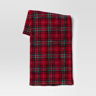 Tartan Plaid Printed Plush Throw Blanket Red - Wondershop™ | Target