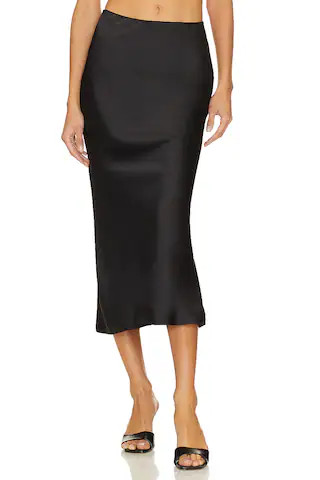 Norma Kamali X Revolve Bias Obie Skirt To Midcalf in Black | Revolve Clothing (Global)