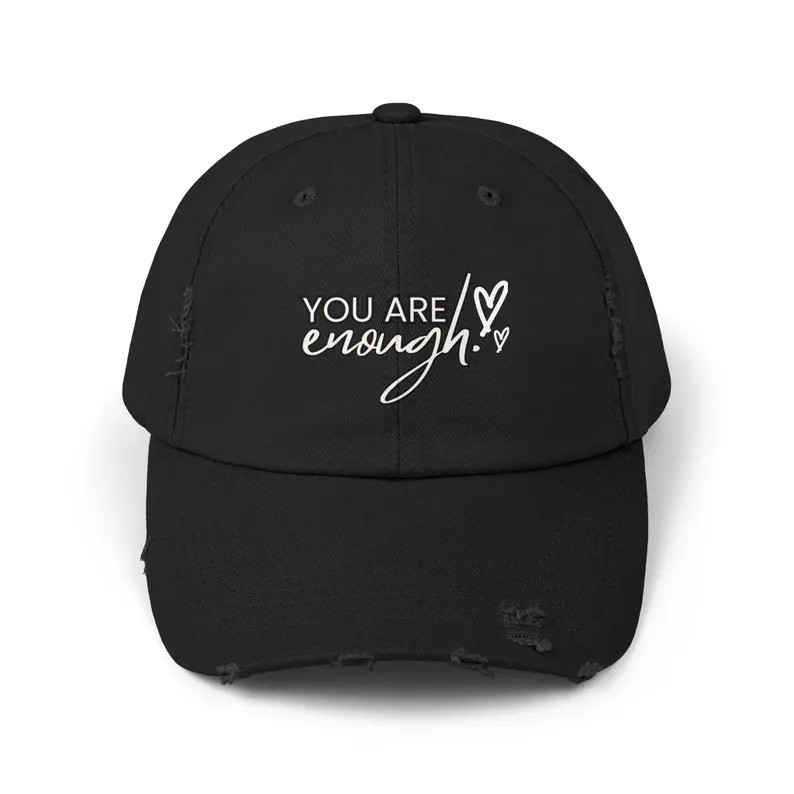 You Are Enough Distressed Cap | Inspirational Message Embroidered Cap - Etsy | Etsy (US)