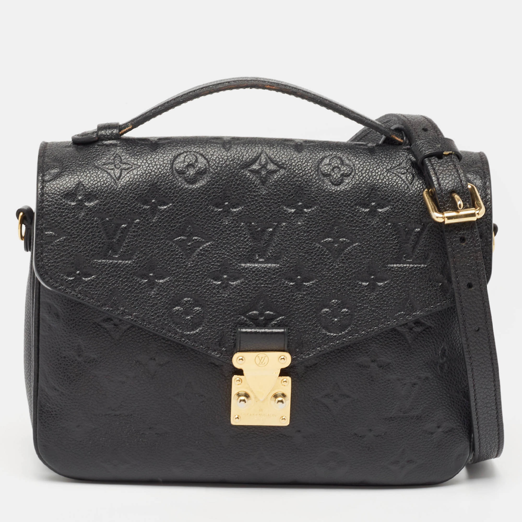 Louis Vuitton Black Monogram Empreinte Leather Pochette Metis Bag | Shop Simon